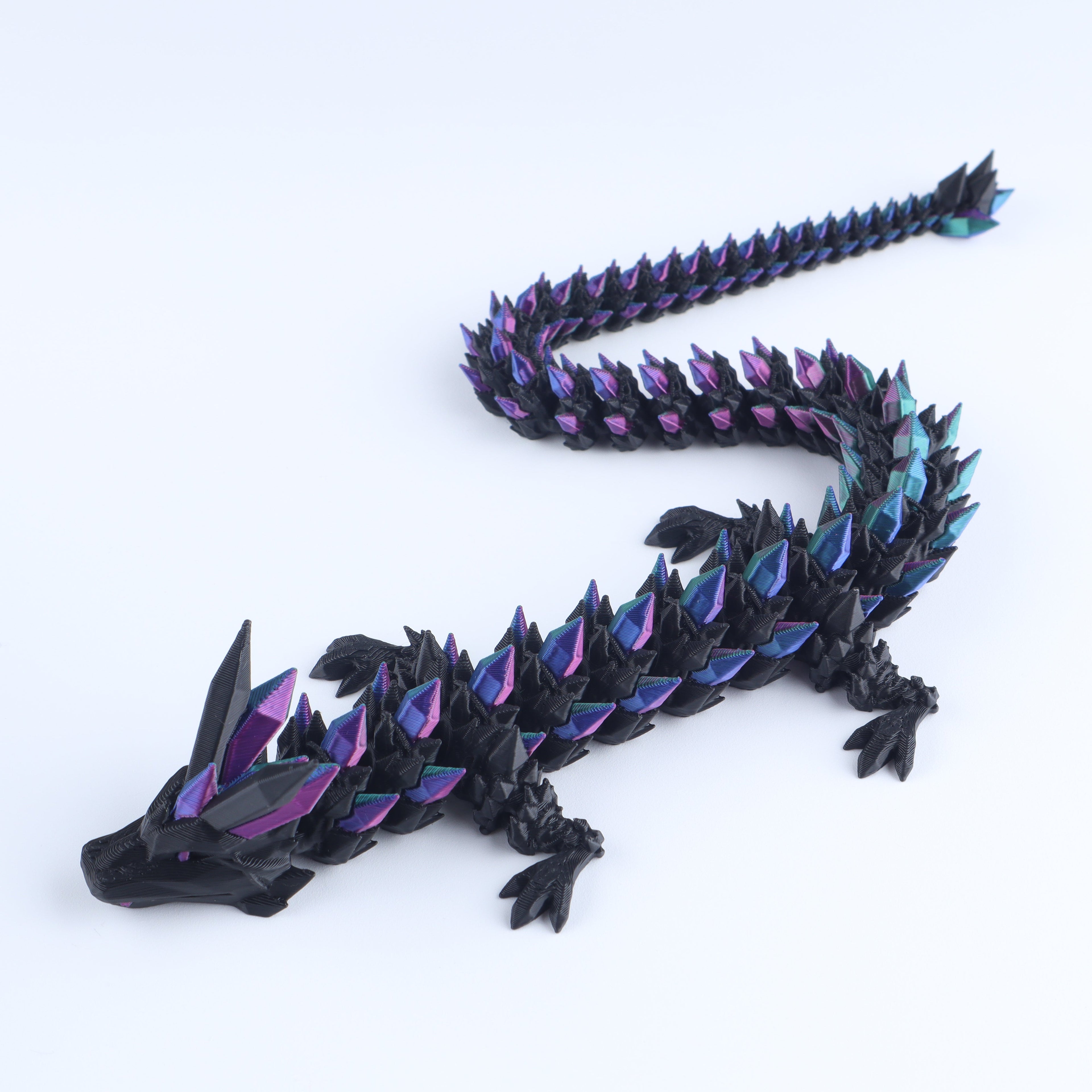 3D Crystal Dragon Articulated Fidget Toy — Flexible Joints, Satisfying Sensory Desk Toy for Kids & Adults, Unique Gift Idea