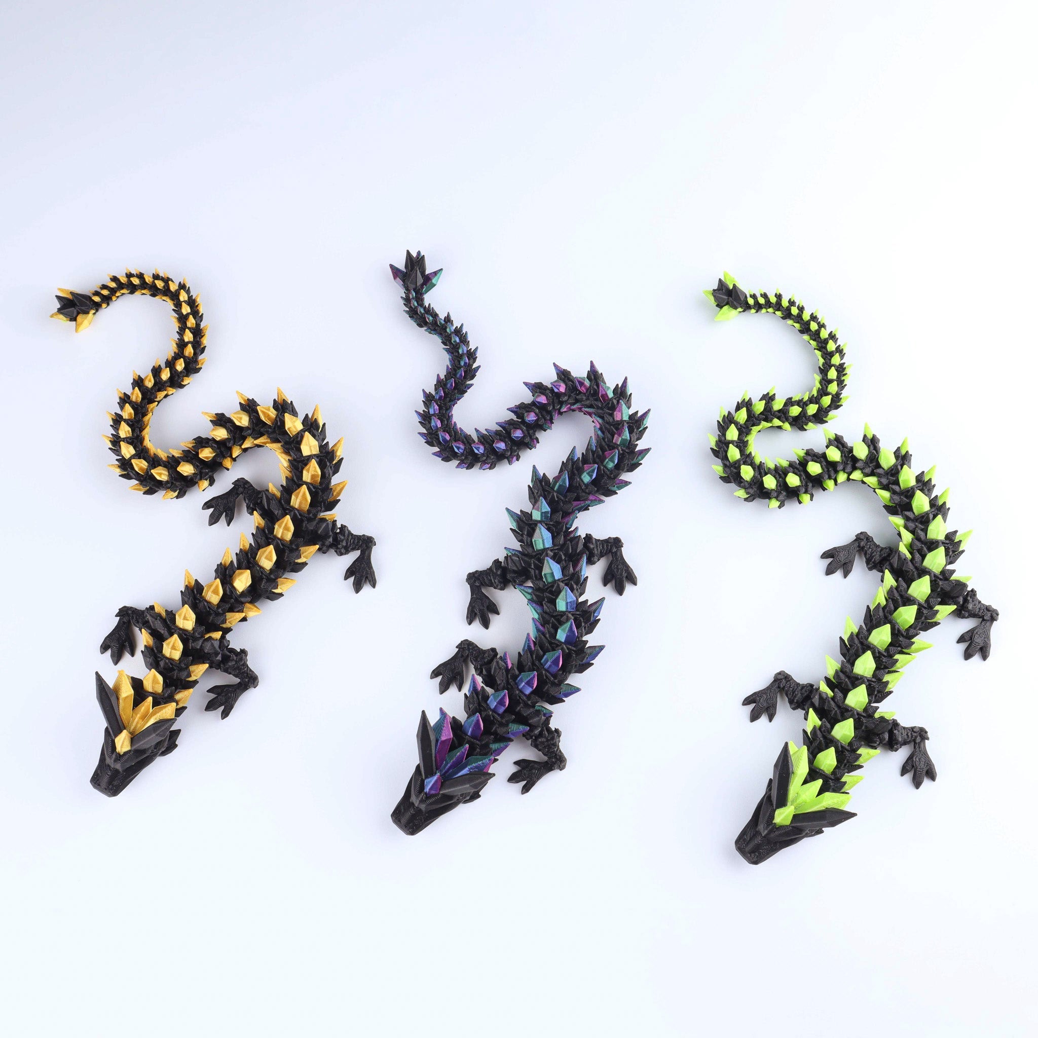 3D Crystal Dragon Articulated Fidget Toy — Flexible Joints, Satisfying Sensory Desk Toy for Kids & Adults, Unique Gift Idea