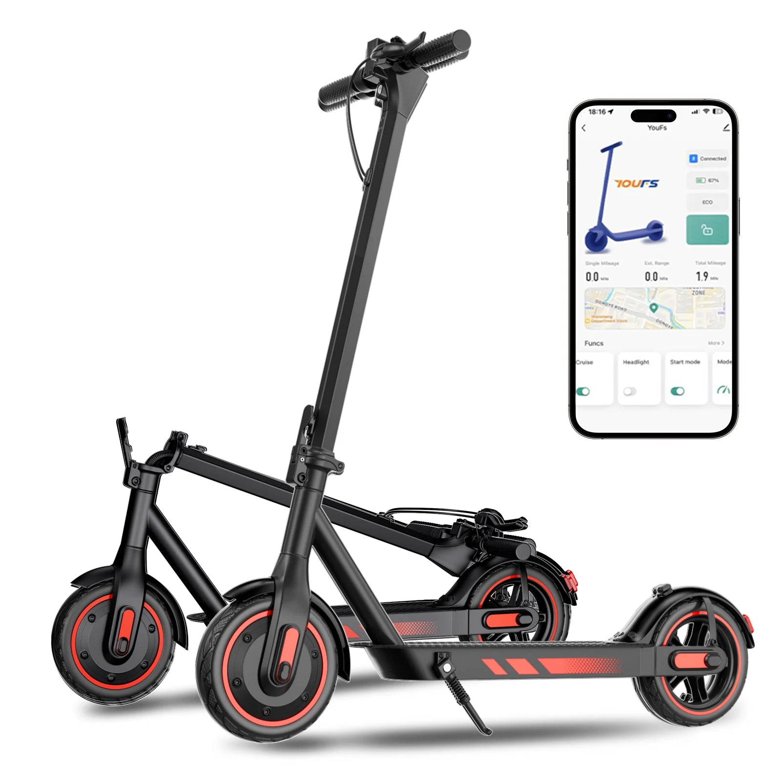 V10 Foldable Electric Scooter — 500W Motor, 25-Mile Range, 25MPH Top Speed, Dual Brakes | Adult Commuter E-Scooter