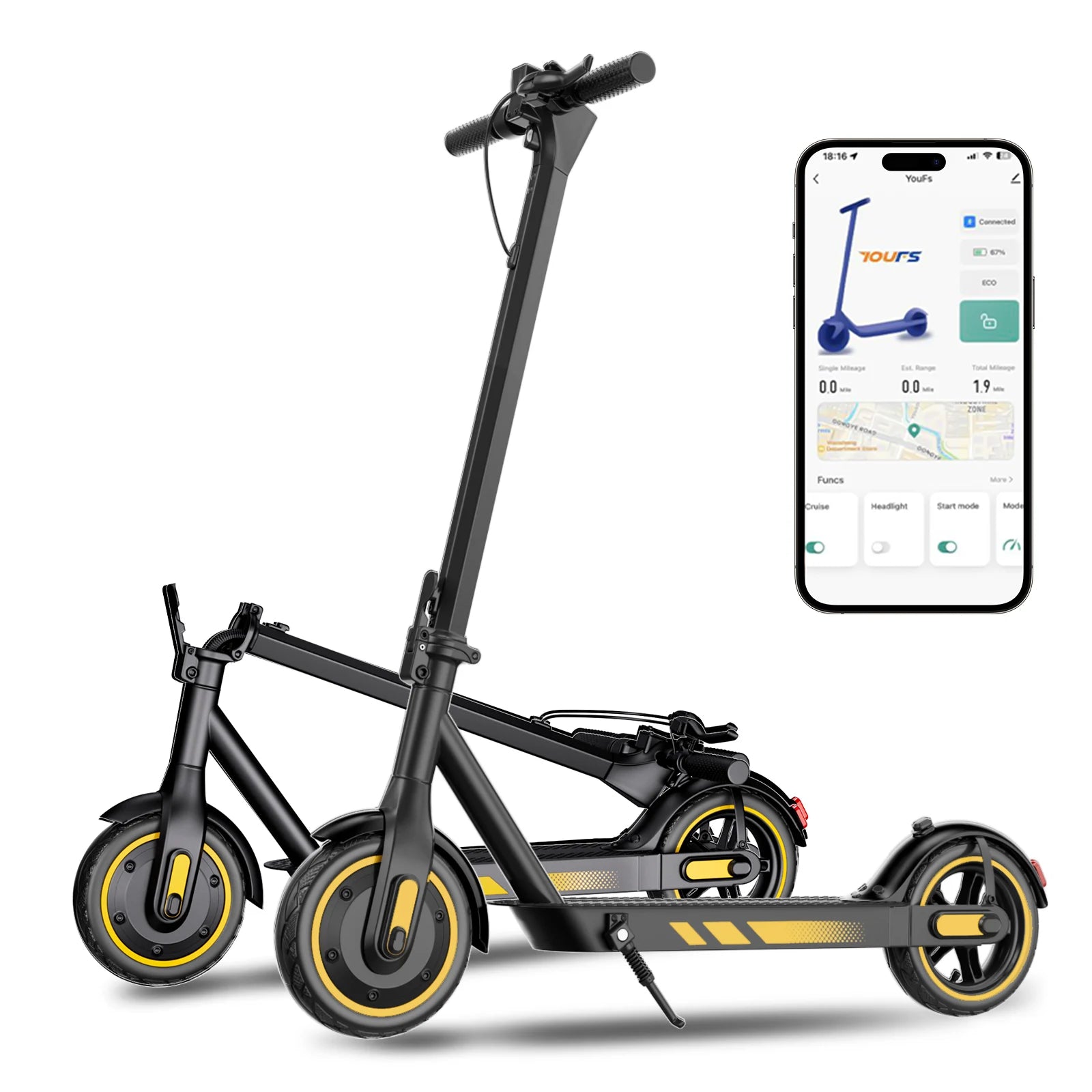 V10 Foldable Electric Scooter — 500W Motor, 25-Mile Range, 25MPH Top Speed, Dual Brakes | Adult Commuter E-Scooter