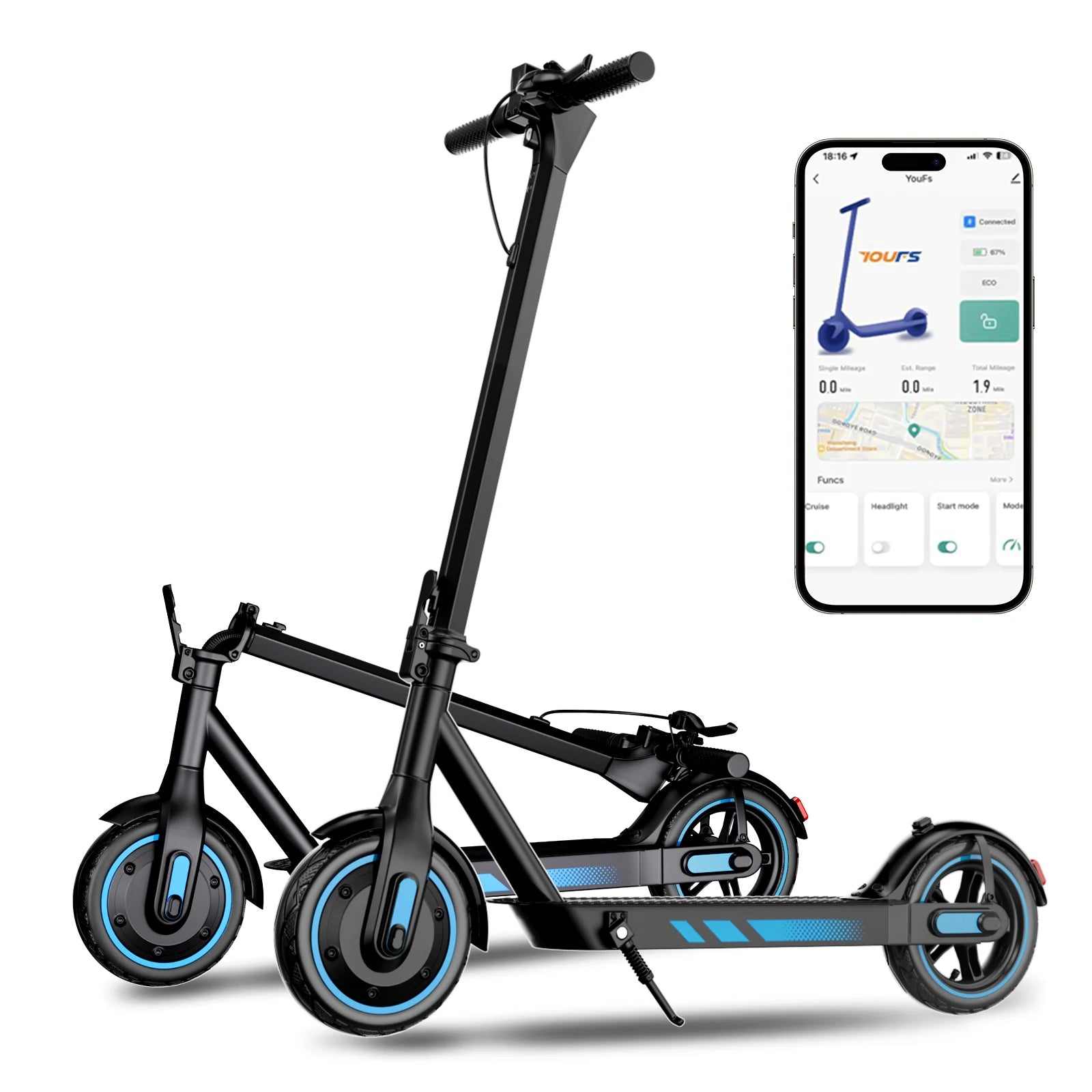 V10 Foldable Electric Scooter — 500W Motor, 25-Mile Range, 25MPH Top Speed, Dual Brakes | Adult Commuter E-Scooter